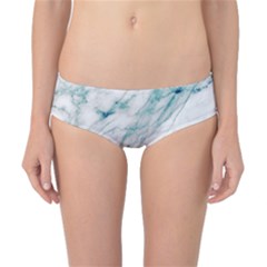 Gray Faux Marble Blue Accent Classic Bikini Bottoms by Dushan