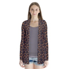 Animal Skin - Panther Or Giraffe - Africa And Savanna Drape Collar Cardigan by DinzDas