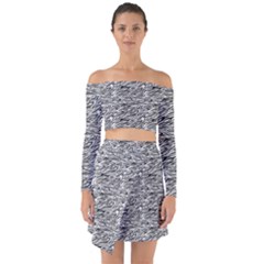 Zebra Pattern - Zebras And Horses - African Animals Off Shoulder Top With Skirt Set by DinzDas