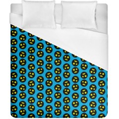 0059 Comic Head Bothered Smiley Pattern Duvet Cover (california King Size) by DinzDas