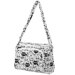 Cute Cat Faces Pattern Front Pocket Crossbody Bag by TastefulDesigns