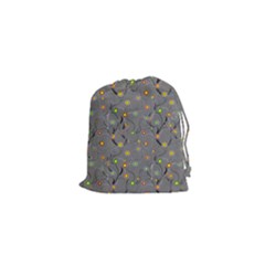 Abstract Flowers And Circle Drawstring Pouch (xs) by DinzDas