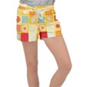Abstract Flowers And Circle Velour Lounge Shorts View1