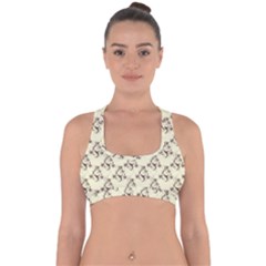 Abstract Flowers And Circle Cross Back Hipster Bikini Top  by DinzDas