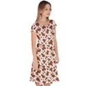 Animal Skin - Brown Cows Are Funny And Brown And White Classic Short Sleeve Dress View3