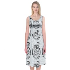 Monster Party - Hot Sexy Monster Demon With Ugly Little Monsters Midi Sleeveless Dress