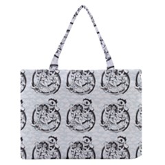 Monster Party - Hot Sexy Monster Demon With Ugly Little Monsters Zipper Medium Tote Bag by DinzDas