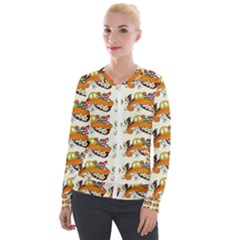 Love And Flowers And Peace Fo All Hippies Velour Zip Up Jacket by DinzDas