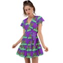 Jaw Dropping Comic Big Bang Poof Flutter Sleeve Wrap Dress View1