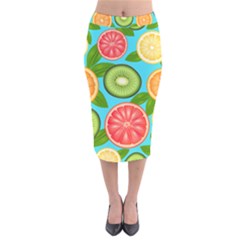 Fruit Love Velvet Midi Pencil Skirt by designsbymallika