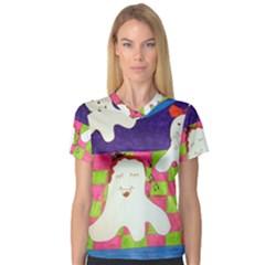 Circus Ghosts Sing V-neck Sport Mesh Tee