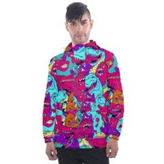 Dinos Men s Front Pocket Pullover Windbreaker by Sobalvarro