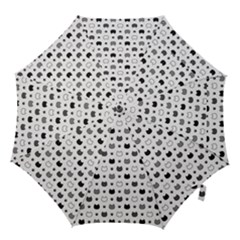 Kitten Head Paw Footprint Seamless Pattern 1 Hook Handle Umbrellas (large) by TastefulDesigns