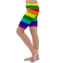Original 8 Stripes LGBT Pride Rainbow Flag Kids  Lightweight Velour Cropped Yoga Leggings View2