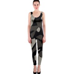 Trippy Sepia Paint Splash, Brown, Army Style Camo, Dotted Abstract Pattern One Piece Catsuit by Casemiro