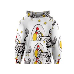 Roseanne Chicken, Retro Chickens Kids  Pullover Hoodie