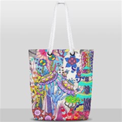 Mountain Abstract Full Print Rope Handle Tote (small) by okhismakingart