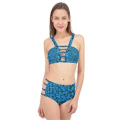 Blue Sakura Forest  Tree So Meditative And Calm Cage Up Bikini Set by pepitasart