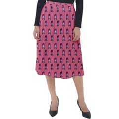 60s Ombre Hair Girl Pink Classic Velour Midi Skirt 