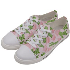 Cactus Pattern Women s Low Top Canvas Sneakers by designsbymallika