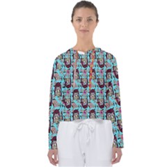 Braids Doll Daisies Blue Women s Slouchy Sweat by snowwhitegirl