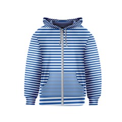Classic Marine Stripes Pattern, Retro Stylised Striped Theme Kids  Zipper Hoodie by Casemiro