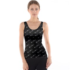 Xoxo Black And White Pattern, Kisses And Love Geometric Theme Tank Top by Casemiro