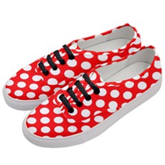 Large White Polka Dots Pattern, Retro Style, Pinup Pattern Women s Classic Low Top Sneakers