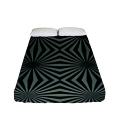 Geometric Pattern, Army Green And Black Lines, Regular Theme Fitted Sheet (full/ Double Size) by Casemiro