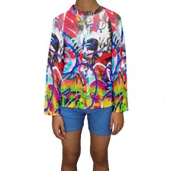 Crazy Grafitti Kids  Long Sleeve Swimwear by essentialimage