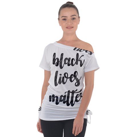 Black Lives Matter Tie-up Tee by Valentinaart