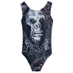 Monster Monkey From The Woods Kids  Cut-out Back One Piece Swimsuit by DinzDas