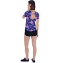 Pink and Blue Flowers Back Circle Cutout Sports Tee View2