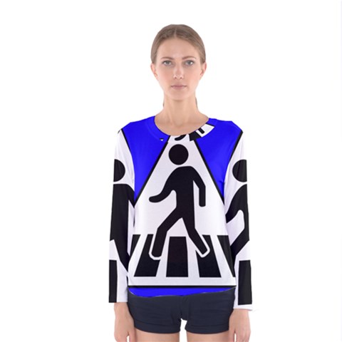 Cross Crossing Crosswalk Line Walk Women s Long Sleeve Tee by HermanTelo