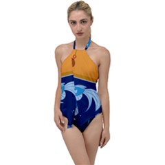 Fish Water Fisherman Go With The Flow One Piece Swimsuit