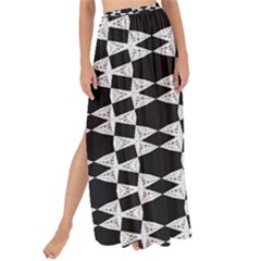 Black And White Triangles Maxi Chiffon Tie-up Sarong