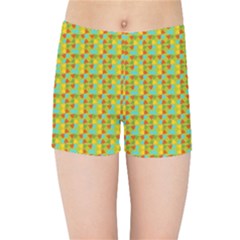 Lemon And Yellow Kids  Sports Shorts