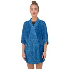 Blue Sparkles Half Sleeve Chiffon Kimono