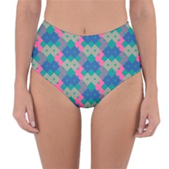 Geo Puzzle Reversible High-waist Bikini Bottoms