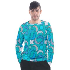 Cloudy Blue Moon Men s Long Sleeve Raglan Tee