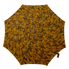Brown And Orange Camouflage Hook Handle Umbrellas (medium) by SpinnyChairDesigns