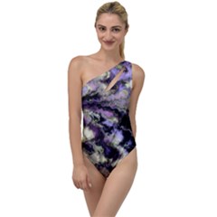 Purple Yellow Marble To One Side Swimsuit by ibelieveimages