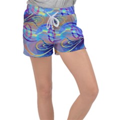 Infinity Painting Blue Velour Lounge Shorts