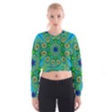 Peacock Mandala Kaleidoscope Arabesque Pattern Cropped Sweatshirt View1