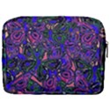 Purple Abstract Butterfly Pattern Make Up Pouch (Large) View2