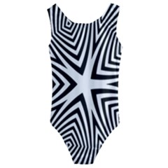 Abstract Zebra Stripes Pattern Kids  Cut-out Back One Piece Swimsuit by SpinnyChairDesigns