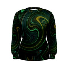Dark Green Swirls Women s Sweatshirt by SpinnyChairDesigns
