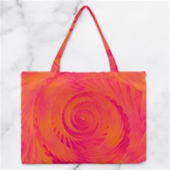 Pink And Orange Swirl Zipper Medium Tote Bag by SpinnyChairDesigns