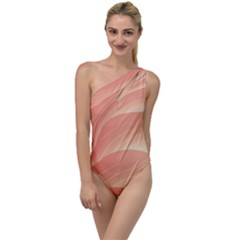 Coral Peach Swoosh To One Side Swimsuit