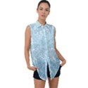 Light Blue Wildflowers Sleeveless Chiffon Button Shirt View1